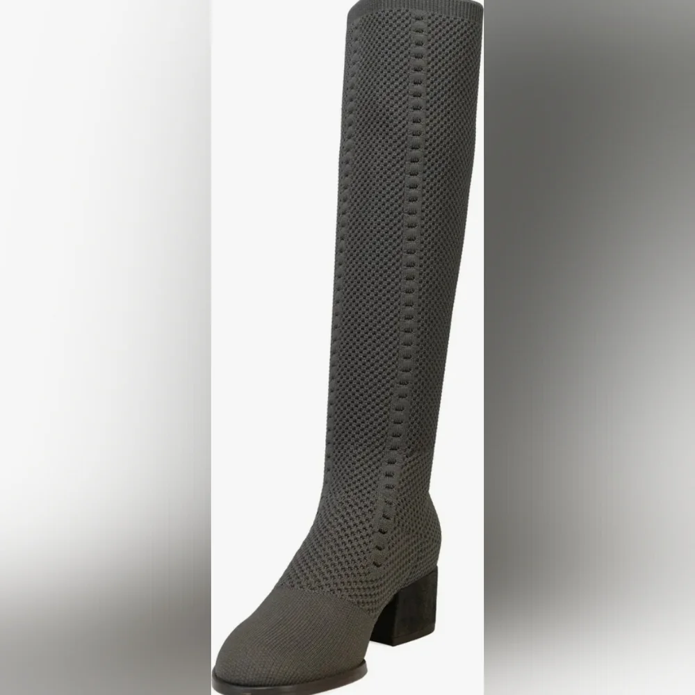 Eileen Fisher Charcoal Heeled Boots - Picture 2 of 12